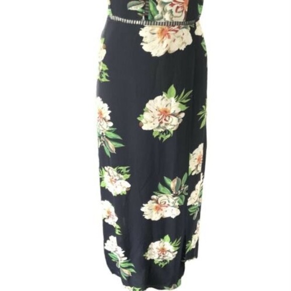 Zesica Floral Halter Strappy Back Maxi Dress Blue L - Picture 8 of 11